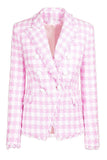 Pink 2-Piece Peak Lapel Double Breasted Women Prom Suits with Pockets
