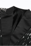 White Peak Lapel Single Breasted Women Prom Blazer with Sequins