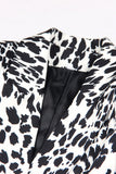 Black Leopard Print Satin Peak Lapel Women Prom Blazer