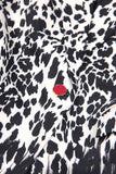 Black Leopard Print Satin Peak Lapel Women Prom Blazer