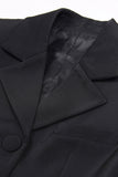 Black Notched Lapel Cut Out Women Prom Suits with Bow