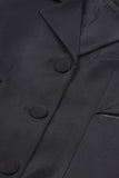 Black Notched Lapel Cut Out Women Prom Suits with Bow