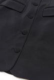 Black Notched Lapel Cut Out Women Prom Suits with Bow