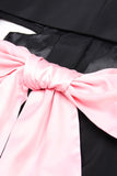Black Notched Lapel Cut Out Women Prom Suits with Bow