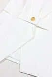 White Peak Lapel Sleeveless Satin Women Blazer