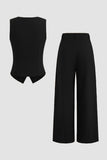 Navy 2-Piece Satin Sleeveless Women Prom Suits