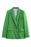 Green 2 Piece Peak Lapel Double Breasted Women Prom Suits