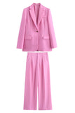 Pink 2-Piece Notched Lapel Women Prom Suits
