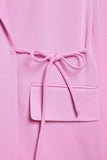 Pink 2 Piece Peak Lapel Women Prom Suits with Strings