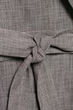 Grey 2-Piece Notched Lapel Women Prom Suits with Belts
