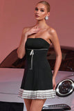 Strapless A Line Little Black Dress