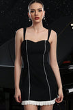 Black Spaghetti Straps Bodycon Cocktail Dress