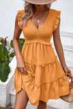 Black V-Neck Black Short Summer Dress