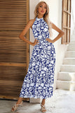 Black Floral A Line Summer Dress with Belt