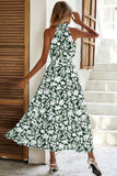 Black Floral A Line Summer Dress with Belt