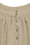 Khaki A Line Ruffled Summer Dress with Belt