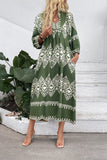 Casual Green A Line Printed Boho Summer Dress