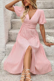 Blush A Line V Neck Summer Dress