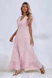 Kahki Polka Dot Ruffle Sleeve Summer Dress