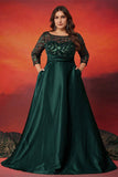 Black A Line Plus Size Long Mother Of The Bride Dress