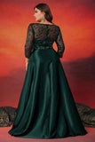 Black A Line Plus Size Long Mother Of The Bride Dress