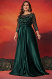 Black A Line Plus Size Long Mother Of The Bride Dress