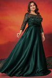 Black A Line Plus Size Long Mother Of The Bride Dress