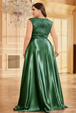 Blush Pink Plus Size Satin Long Mother Of The Bride Dress