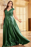 Blush Pink Plus Size Satin Long Mother Of The Bride Dress