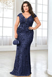 Sparkly Burgundy Plus Size Long Mother of the Bride Dress