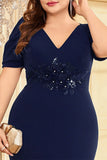 Dark Green Satin Plus Size Long Mother Of The Bride Dress