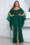 Sparkly Black Mermaid Long Mother of the Bride Dresswith Slit