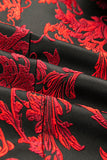 Red Floral Notched Lapel Slim Fit Men's Blazer