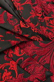 Red Floral Notched Lapel Slim Fit Men's Blazer