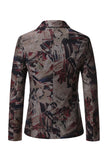 Men's Dark Coffee Notched Lapel Blazer with with Pockets