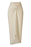 Ivory Halter Cut Out One Piece Swimsuit with Cover Up