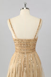 Sparkly Gold A-Line Cut-Out Sequins Mini Homecoming Dress with Beading