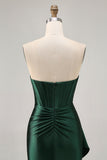 Corset Dark Green Strapless Beaded Bodycon Homecoming Dress