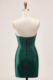 Sparkly Dark Green Strapless Bodycon Homecoming Dress