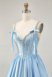 Fuchsia A-Line Corset Satin Homecoming Dress with Rhinestones