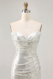 Sparkly Black Strapless Tight Short Homecoming Dress with Sequins