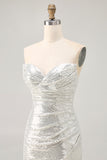 Sparkly Black Strapless Tight Short Homecoming Dress with Sequins