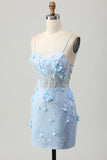Sequins Beaded Blush Bodycon Short Corset Homecoming Dress