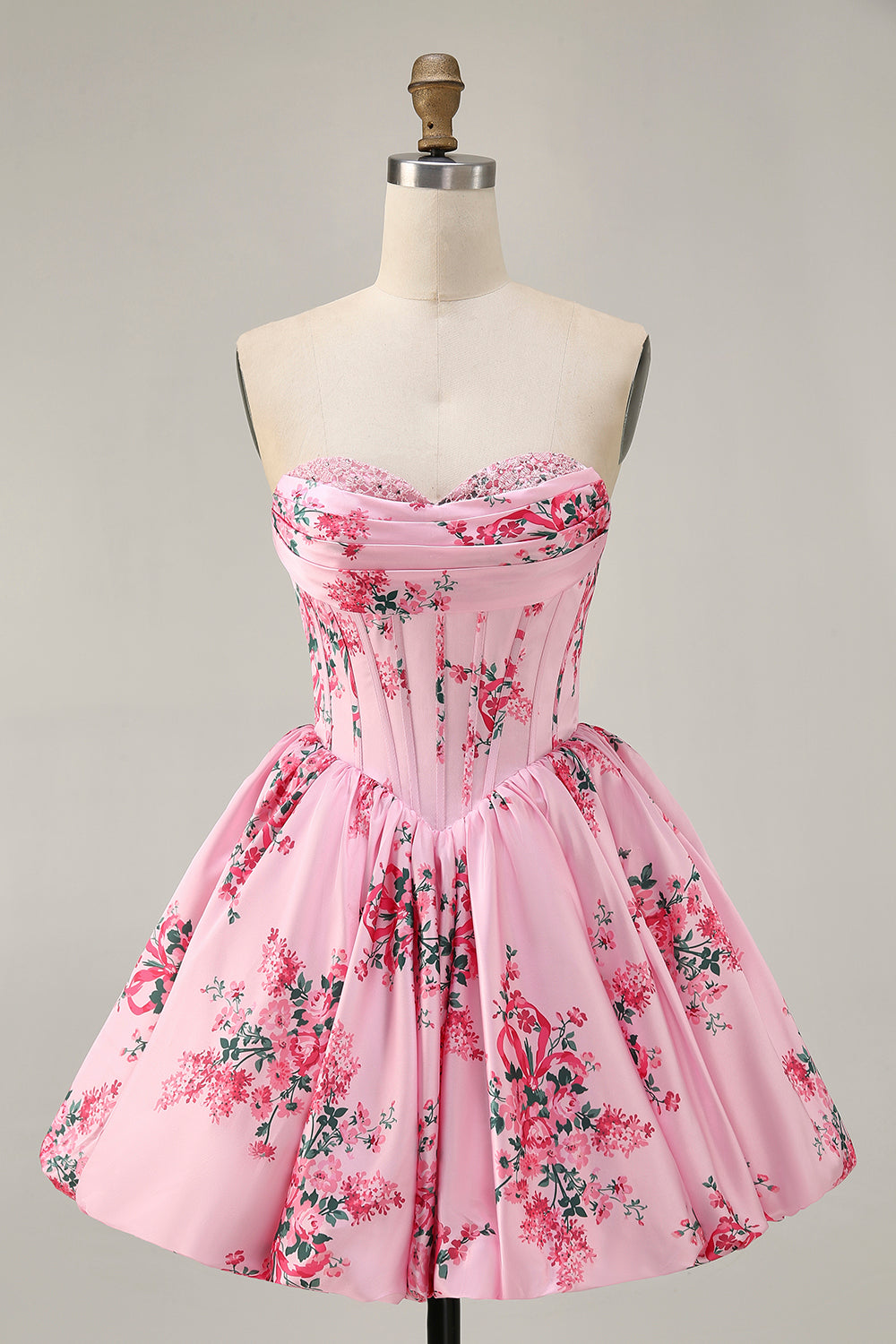 【美品】 Flowers For Agatha 1st 12EP Zapaka Women Pink Flower Homecoming Dress with Beading A