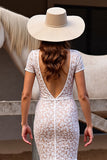 Lace Mermaid White Western Wedding Dress with Slit