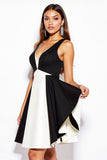Chic A Line Black and White Cocktail Dress