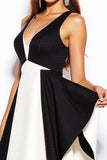 Chic A Line Black and White Cocktail Dress