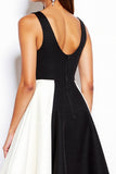 Chic A Line Black and White Cocktail Dress