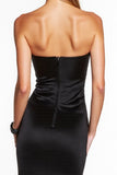 Mermaid Black Strapless Midi Cocktail Dress