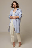 Blue Striped Long Sleeves Collar Neck Women Shirt